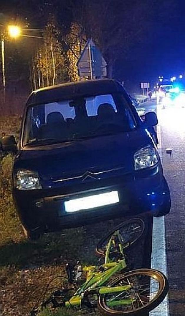 Wjechał w nieoświetlony rowerek 7-letniego chłopca
